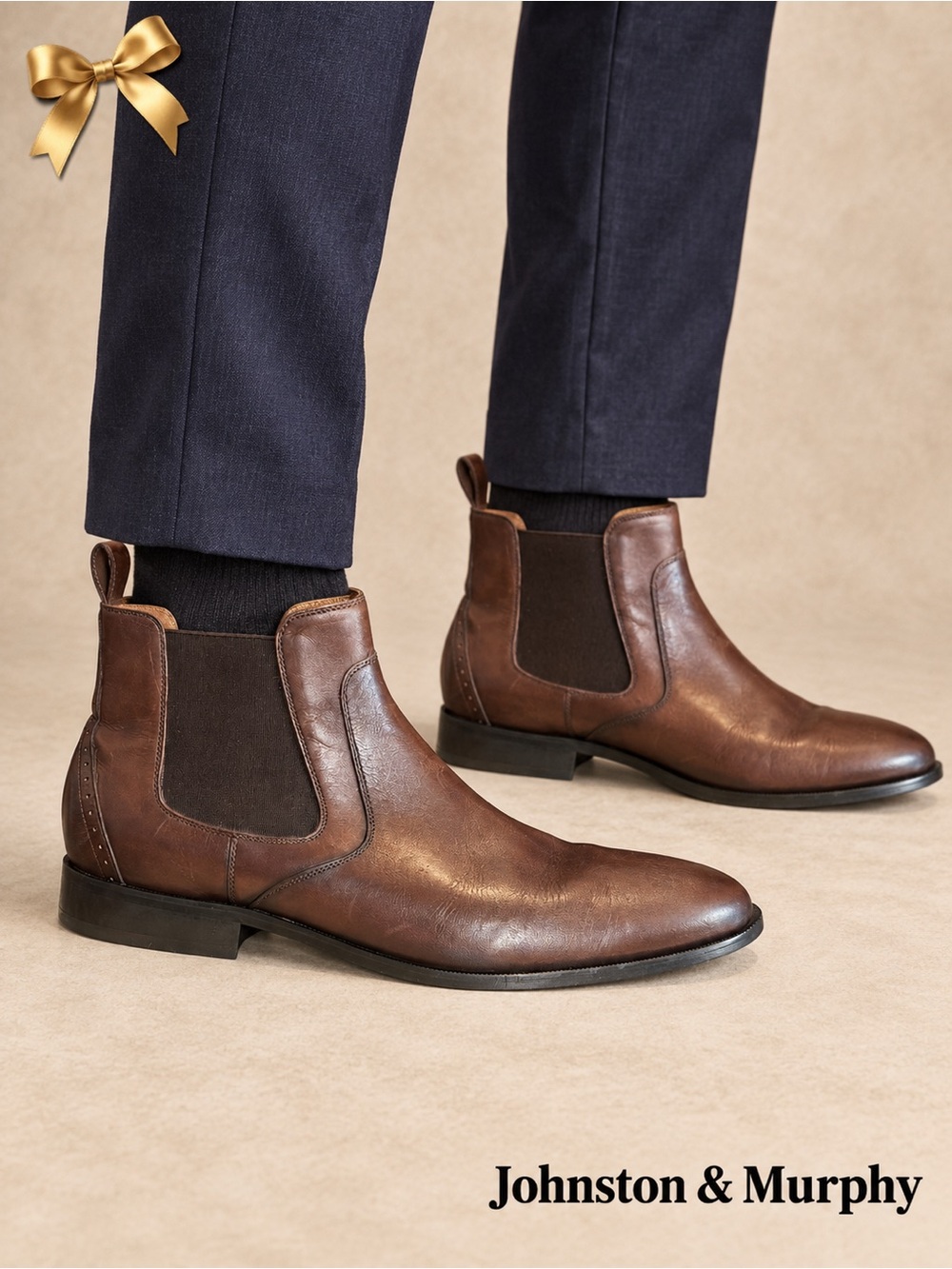 Johnston & Murphy 59-2652 Brown Leather Chelsea Boots Men’s 10M